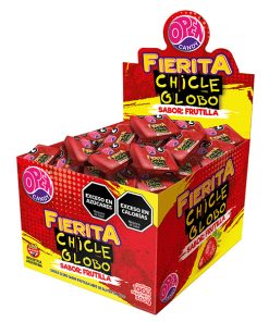CHICLE FIERITA OPEN CANDY FRUTILLA 100u 3g